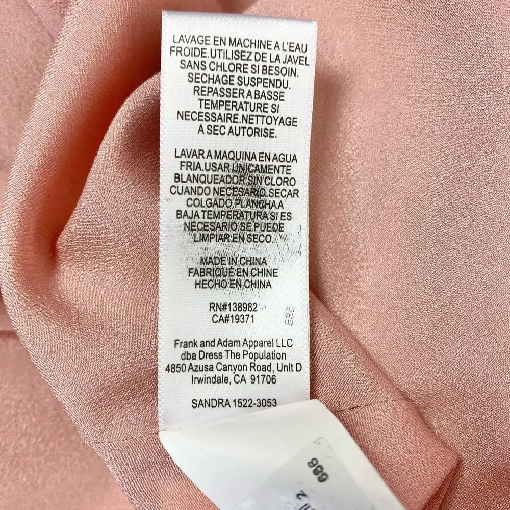 NWOT Dress The Population Sandra Plunge Crepe Trumpet Gown in Blush, Medium - Picture 14 of 16